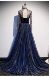 Royal Blue Dress with Sequins 8211 Korean Style Tie Detail - Dazzling Chic Gorgeous