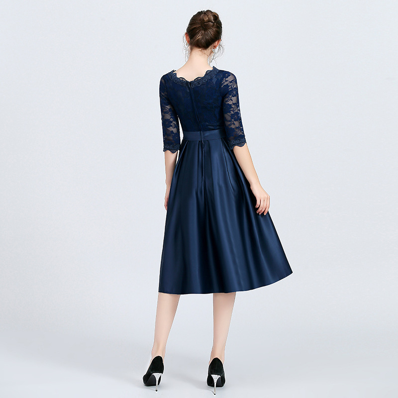 Beautiful Navy Blue Mid Length Dress 8211 Perfect for Casual 038 Evening Events - Fashionable Trendy Aesthetic