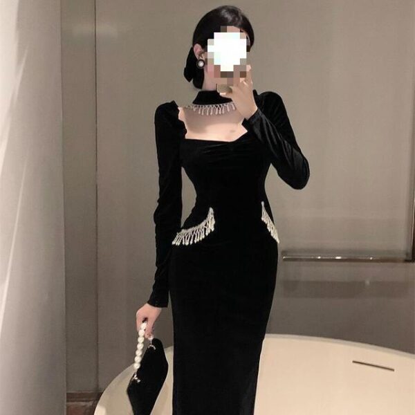 Beautiful Black Velvet Dress