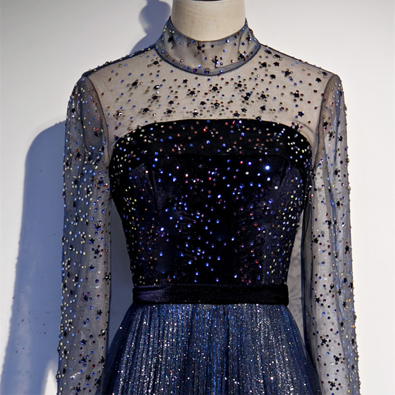 Royal Blue Dress with Sequins 8211 Korean Style Tie Detail - Gorgeous Comfortable Stylish