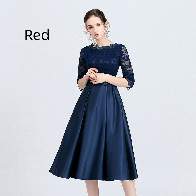 Beautiful Navy Blue Mid Length Dress 8211 Perfect for Casual 038 Evening Events - Minimalist Sophisticated High-Quality