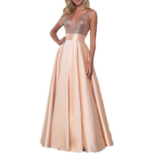 8220Elegant SkinTone Sequined Formal Evening Dress US4US22 Customizable8221 - Stylish Iconic Beautiful