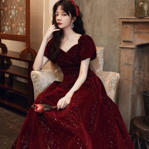 Toasting Dress Bridal red New Autumn and Winter Wedding Dress - Fashionable Sleek Charming